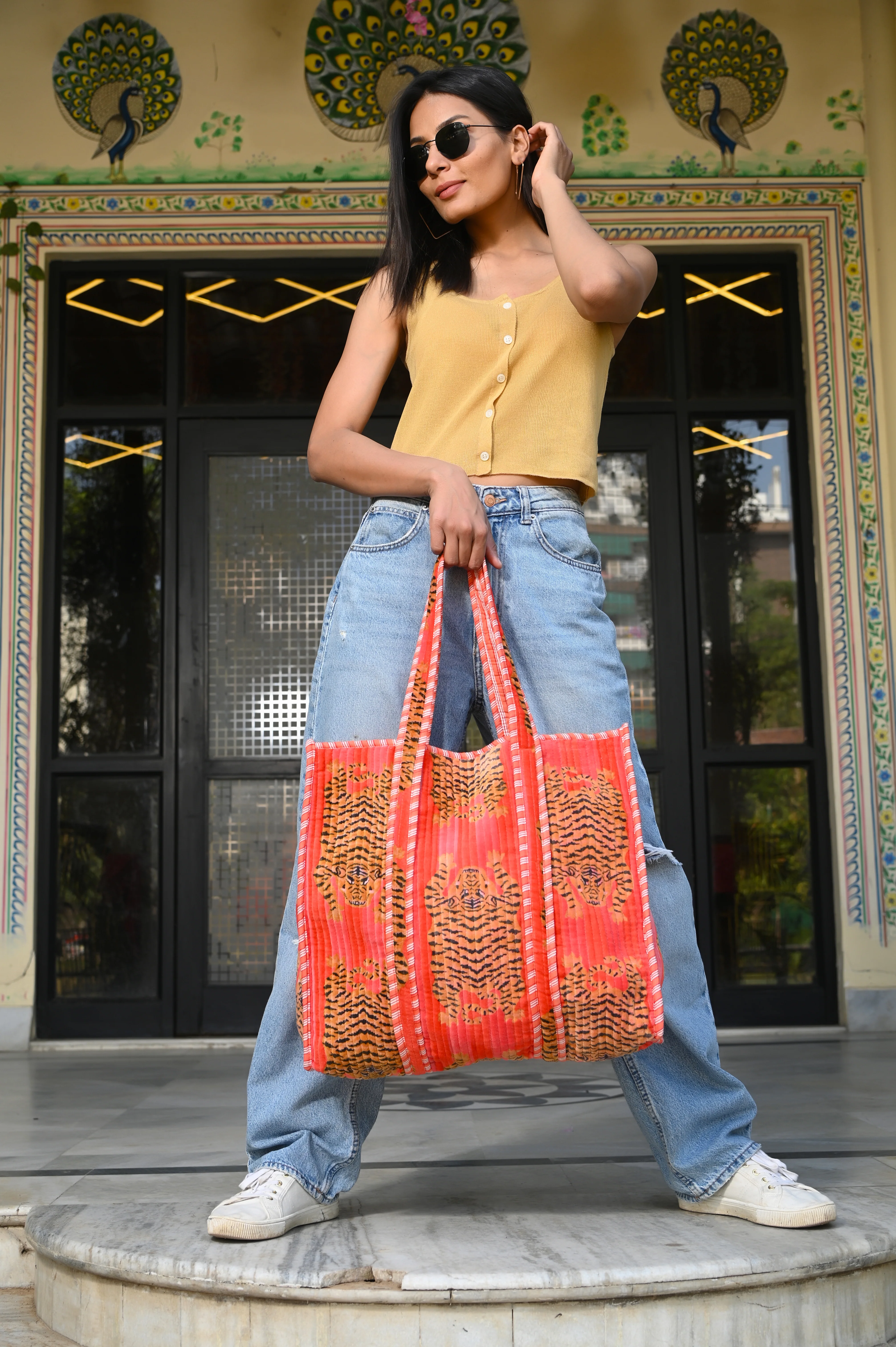 The Tibetan Tiger Tote in Velvet - Image 47